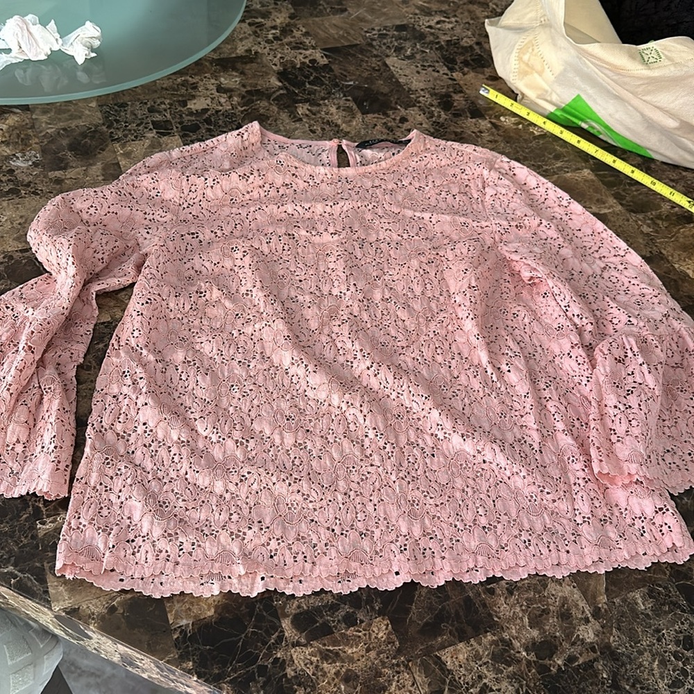 Zara Pink Lace Blouse